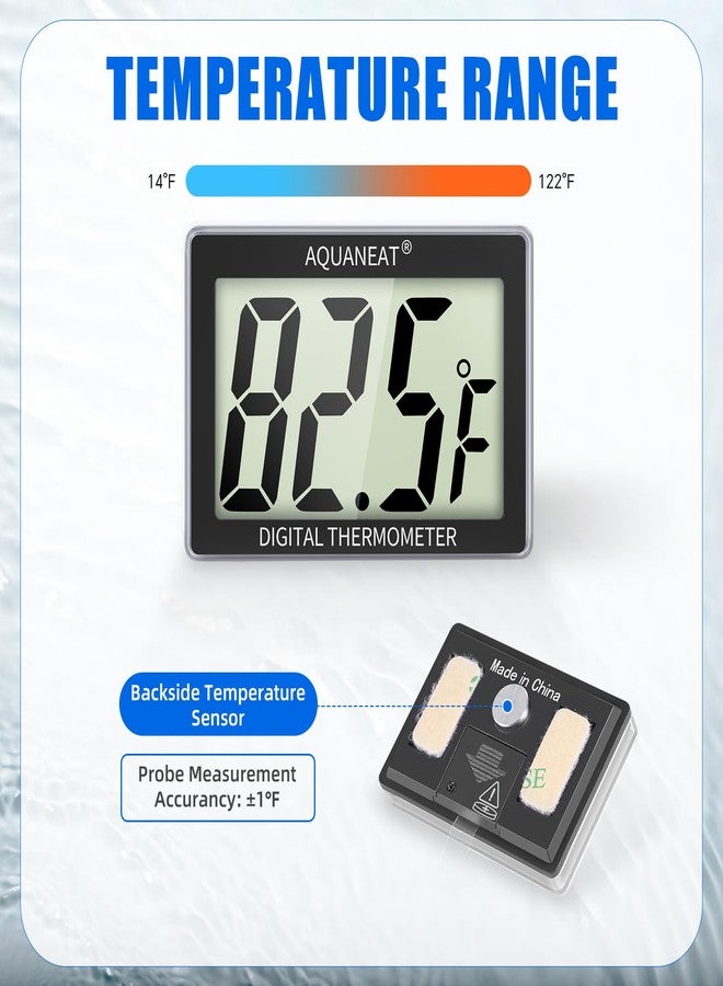 AQUANEAT Aquarium Thermometer, Fish Tank Thermometer, Aquarium Digital Temperature Gauge, with Large LCD Display (1 Pack) - Image 3